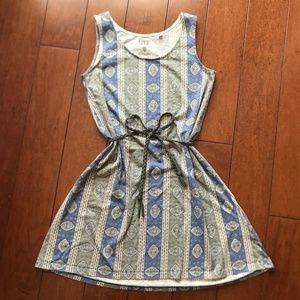 Uniqlo Blue & Gray Pattern Dress